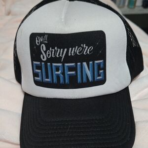 O'Neill Black and White Surfing trucker Hat 🧢 Sorry we're 🌊🌊🌊 beautiful ❤️